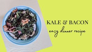 Quick and Easy Five Ingredient Kale & Bacon Recipe Social Sharing Image