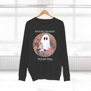 Ghostly Wildflowers: Spooky Season Never Dies Unisex Crewneck Sweatshirt