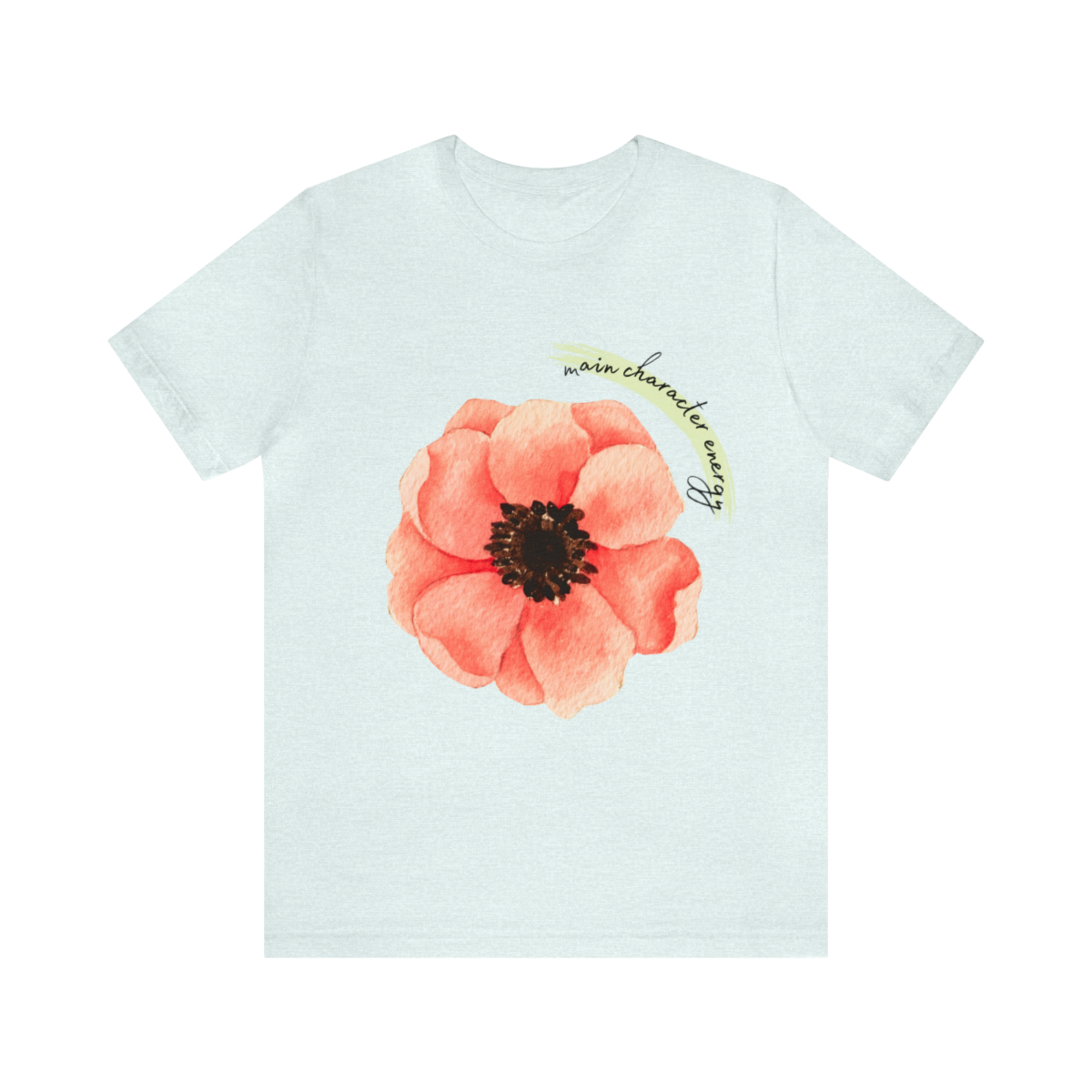 Main Character Energy Poppy Flower Unisex Jersey Short Sleeve Tee - Image 9