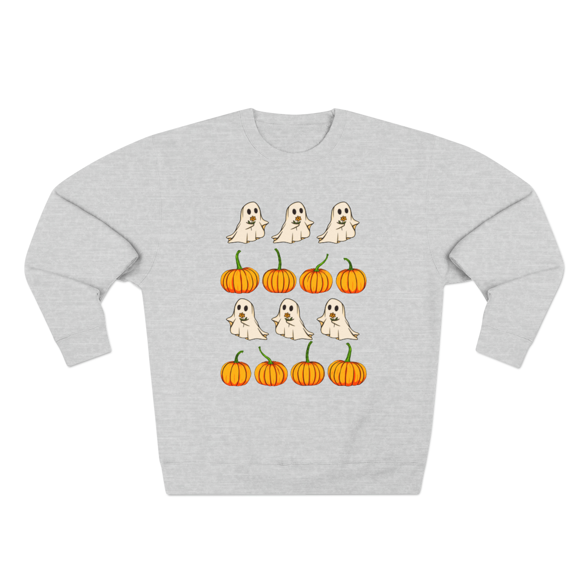 Cute Ghost and Pumpkin Unisex Crew Neck Sweatshirt for Spooky Style - Image 10