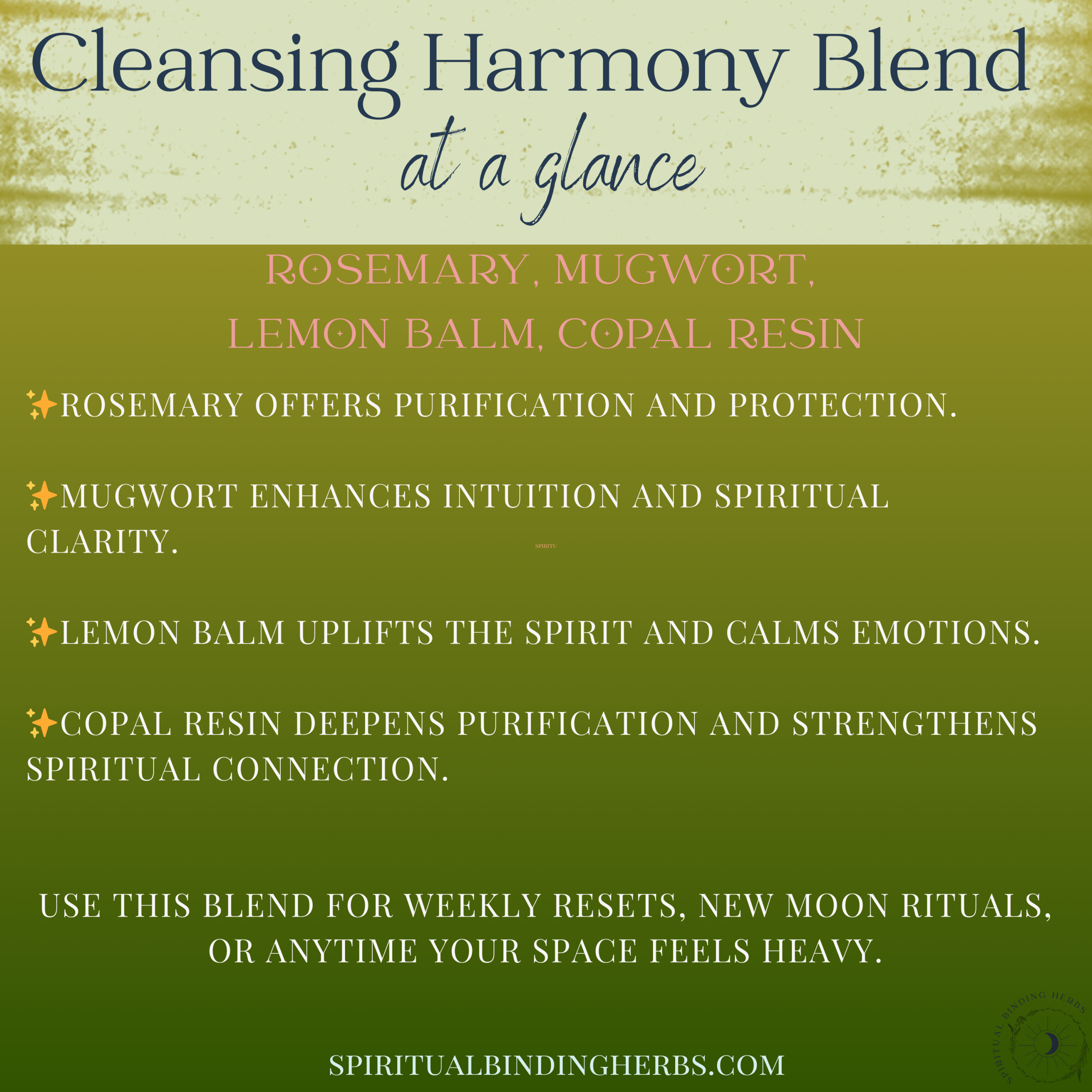 Cleansing Harmony Herbal & Resin Smoke Blend | Rosemary, Mugwort, Lemon Balm, Copal - Image 3