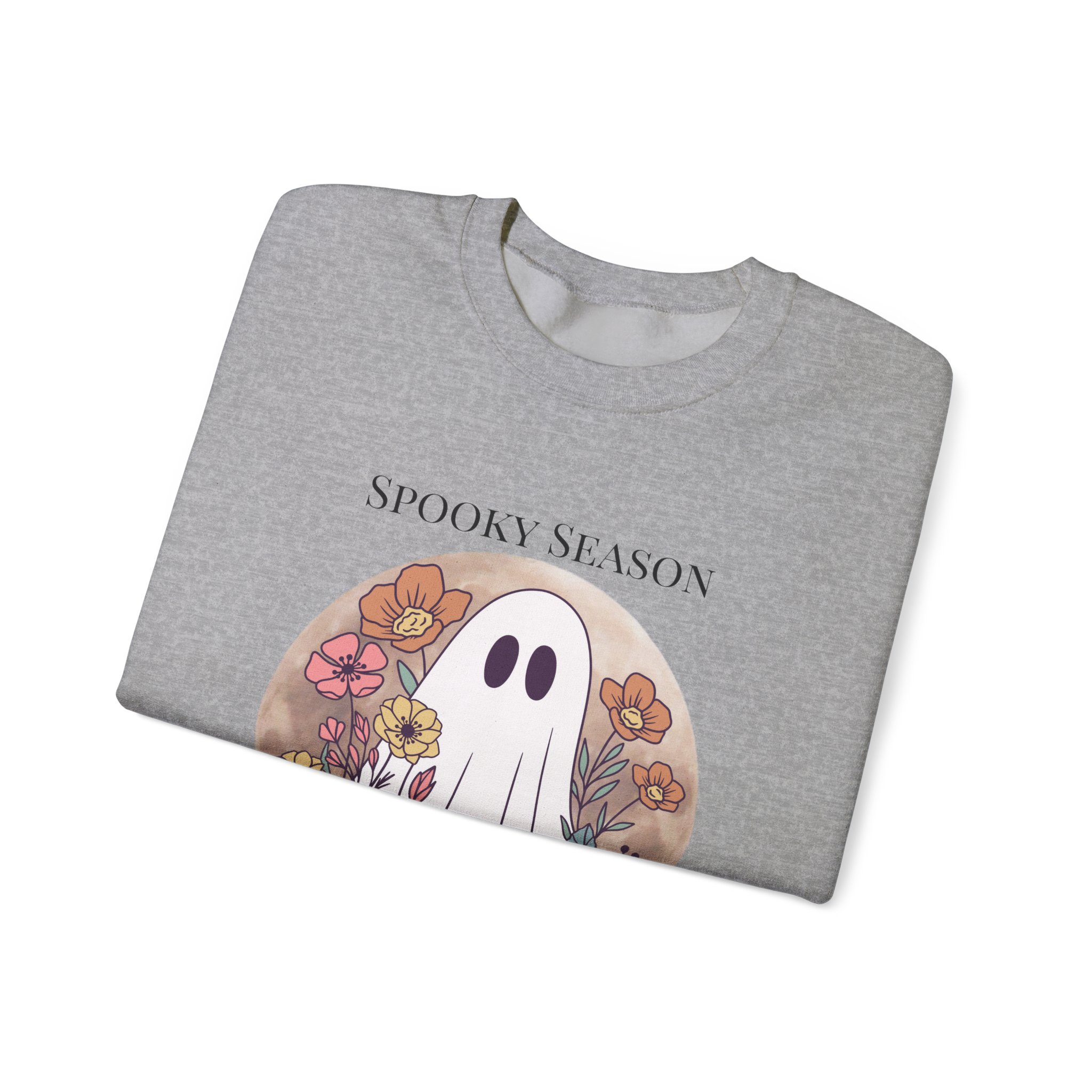 Ghostly Wildflowers: Spooky Season Never Dies Unisex Crewneck Sweatshirt - Image 11