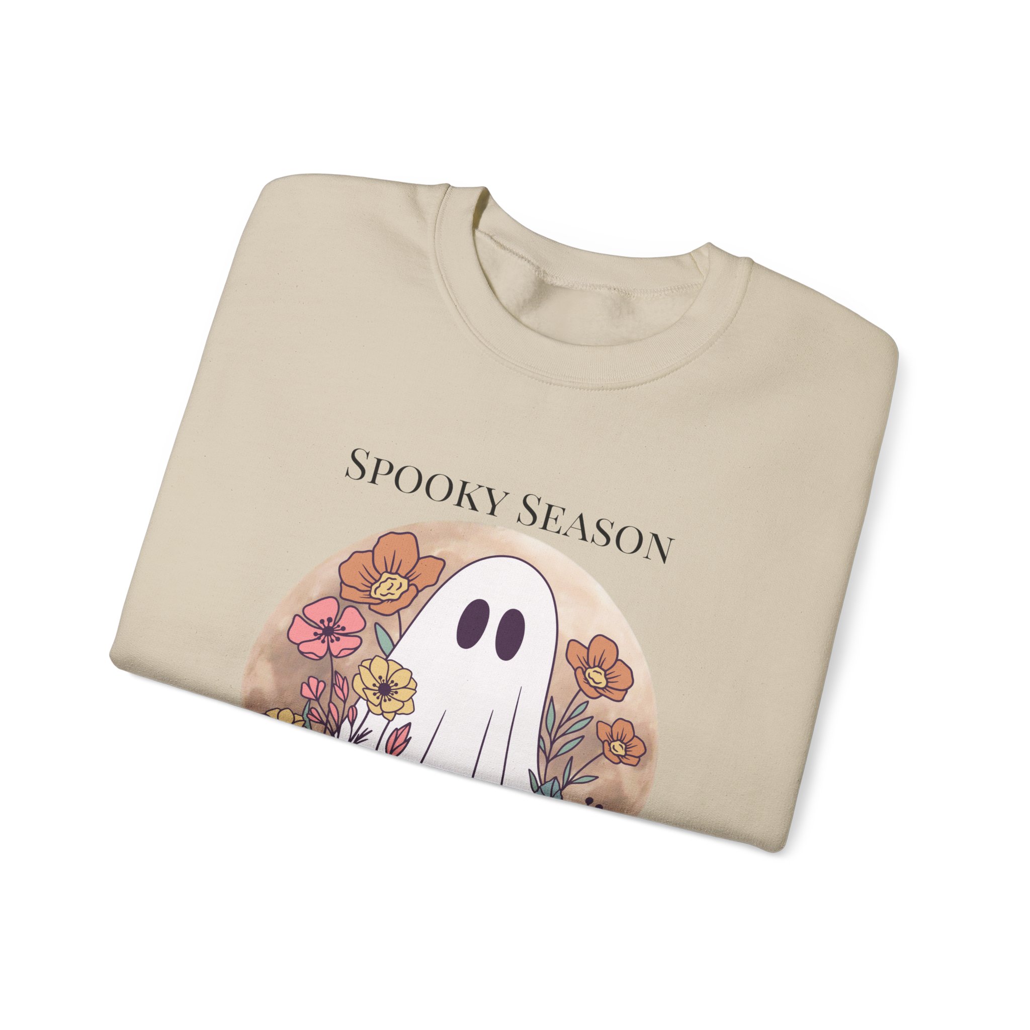 Ghostly Wildflowers: Spooky Season Never Dies Unisex Crewneck Sweatshirt - Image 7