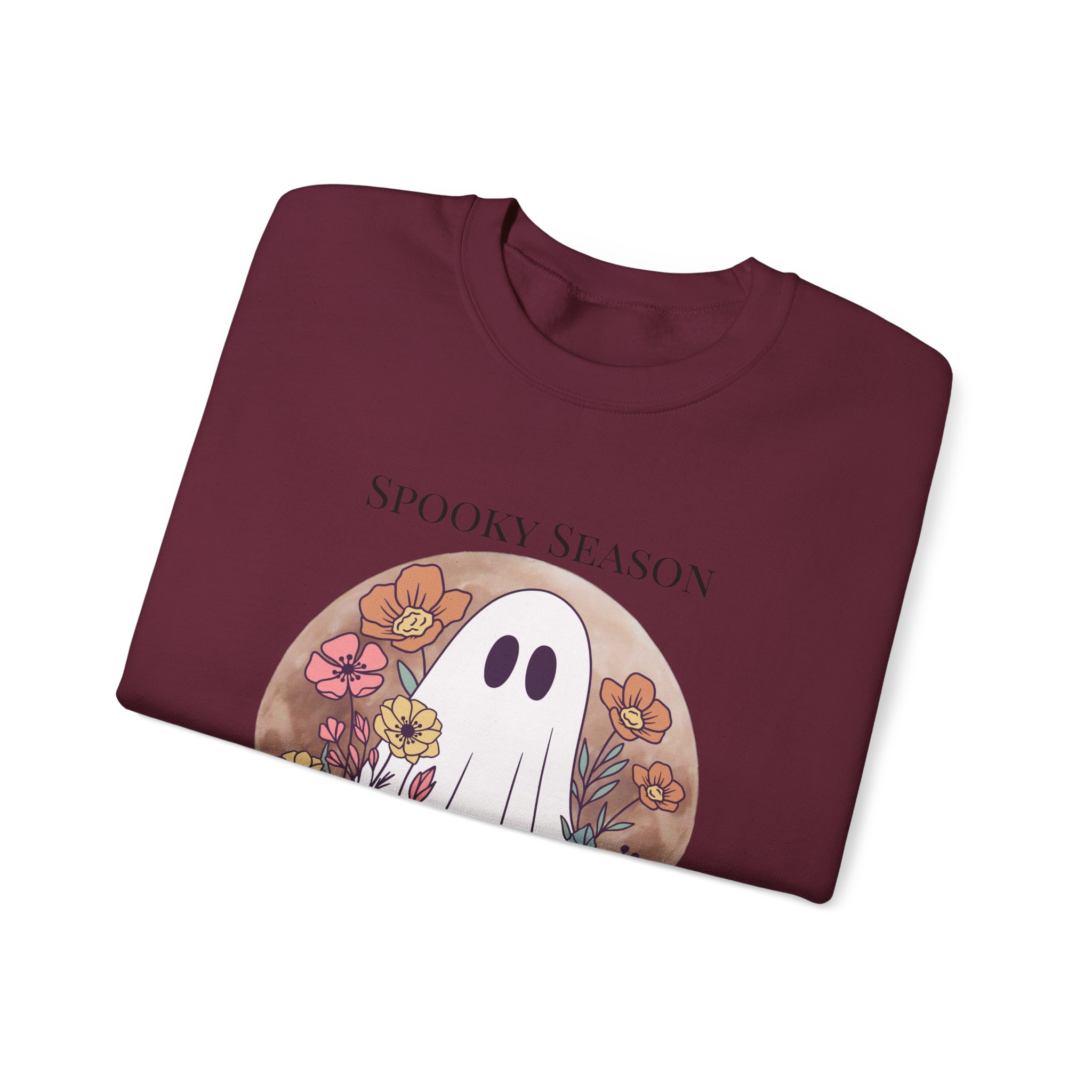 Ghostly Wildflowers: Spooky Season Never Dies Unisex Crewneck Sweatshirt - Image 15